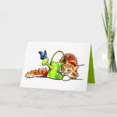 可愛いオレンジ色の猫のカスタムメッセージ カード (正面)