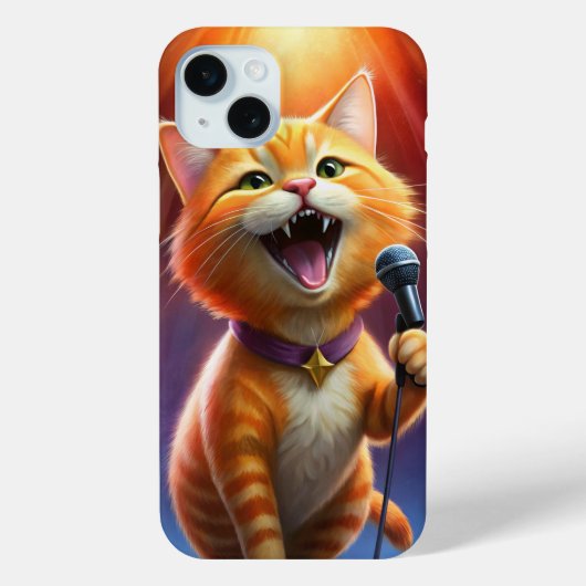 可愛いオレンジ色の猫歌 Case-Mate iPhoneケース (裏面)