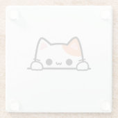 可愛いオレンジ色の猫 ガラスコースター (裏面)