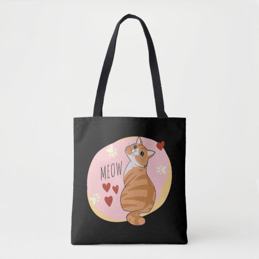 可愛いオレンジ色の猫 トートバッグ (正面)