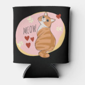 可愛いオレンジ色の猫 缶クーラー (正面)