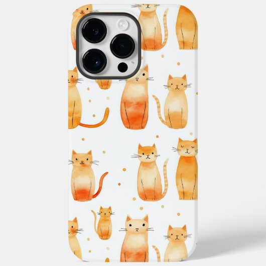 可愛いオレンジ色の猫 Case-Mate iPhoneケース (裏面)