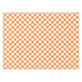 可愛いオレンジ色の白いチェックパターン テーブルクロス (正面(横))