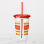 可愛いオレンジ色の赤ストライプ色 アクリルタンブラー (右)