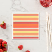 可愛いオレンジ色の赤ストライプ色 スタンダードカクテルナプキン (インサイチュ)