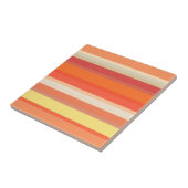 可愛いオレンジ色の赤ストライプ色 タイル (側面)