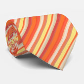 可愛いオレンジ色の赤ストライプ色 ネクタイ (ロール)