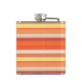可愛いオレンジ色の赤ストライプ色 フラスク (裏面)