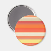 可愛いオレンジ色の赤ストライプ色 マグネット (正面/裏面)