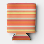 可愛いオレンジ色の赤ストライプ色 缶クーラー (正面)