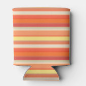 可愛いオレンジ色の赤ストライプ色 缶クーラー (裏面)