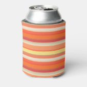 可愛いオレンジ色の赤ストライプ色 缶クーラー (缶裏面)