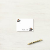 可愛いオレンジ色の黒いモンスタートラックパーソナライズされた名 ポストイット (デスク上)