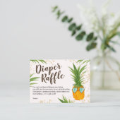 可愛いオレンジ色パイナップル水色おむつラッフル エンクロージャーカード (スタンド正面)