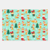 可愛いオレンジ虎猫クリスマスラッピング紙シート ラッピングペーパーシート (正面)