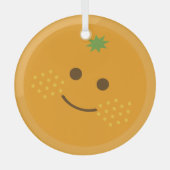 可愛いオレンジ ガラスオーナメント (正面)