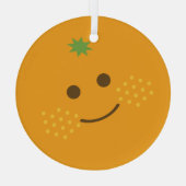 可愛いオレンジ ガラスオーナメント (裏面)