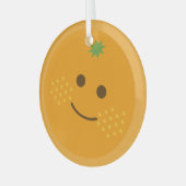 可愛いオレンジ ガラスオーナメント (正面左)