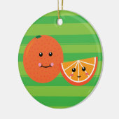 可愛いオレンジ セラミックオーナメント (左)