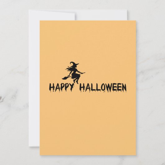 可愛いオレンジ&ブラック大人ハロウィーンの衣装パーティー 招待状 (裏面)