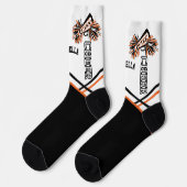 可愛いオレンジ、白、黒応援 ソックス (左)