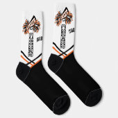 可愛いオレンジ、白、黒応援 ソックス (右)