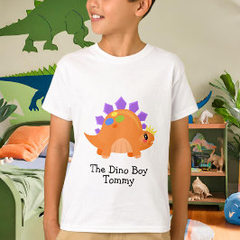 可愛いオレンジDino Boy Kids基本Tシャツ Tシャツ