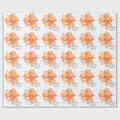 可愛いオレンパーソナライズされたジタコの触手 ラッピングペーパー (フラット)