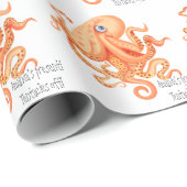 可愛いオレンパーソナライズされたジタコの触手 ラッピングペーパー (ロールコーナー)