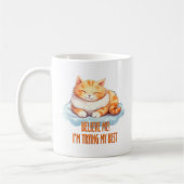 可愛いオレン最高のジ猫を試す コーヒーマグカップ (左)