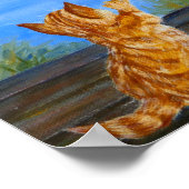 可愛いオレン遊ジ猫と紅葉。ポスター ポスター (角)