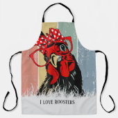 可愛いオンドリ好きの人が加えた文字 エプロン (正面)