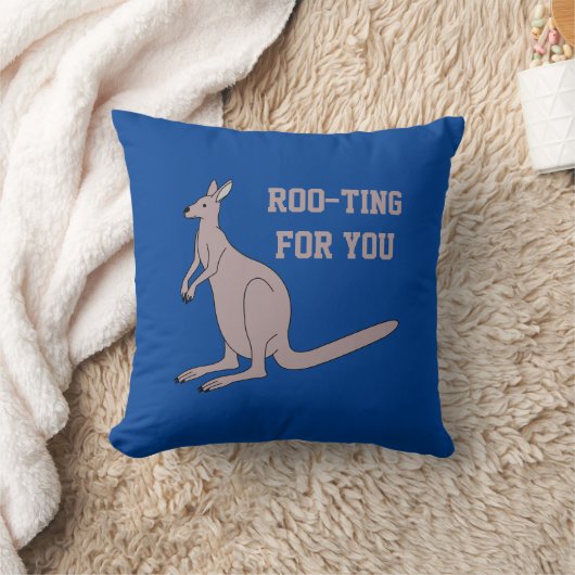 可愛いオージーカンガルーおもしろいンのためのロート クッション (ブランケット)