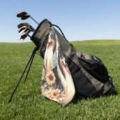 可愛いオーストラリアのシェパード絵画ヴィンテージ ゴルフタオル (グリーン)