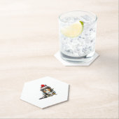 可愛いオーストラリアの羊飼いサンタ・クリスマスツリー ペーパーコースター (インサイチュ)