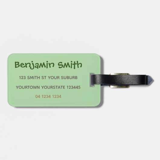 可愛いオーストラリアのEMU漫画イラストレーション ラゲッジタグ (裏面横)