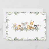 可愛いオーストラリア動物緑の誕生日写真 招待状 (裏面)