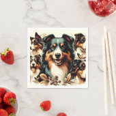 可愛いオーストラリア絵を描羊飼い スタンダードカクテルナプキン (インサイチュ)