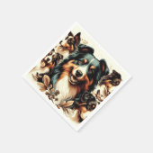 可愛いオーストラリア絵を描羊飼い スタンダードカクテルナプキン (角)