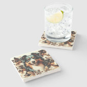 可愛いオーストラリア絵を描羊飼い ストーンコースター (横)