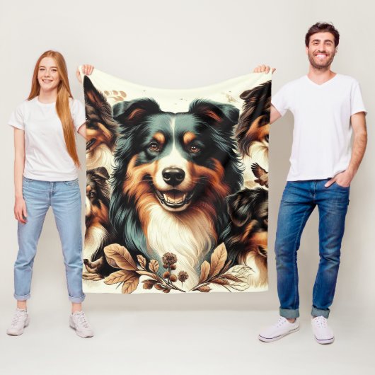 可愛いオーストラリア絵を描羊飼い フリースブランケット (インサイチュ)