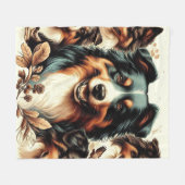 可愛いオーストラリア絵を描羊飼い フリースブランケット (正面(横))