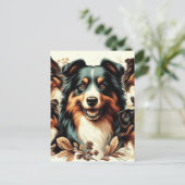 可愛いオーストラリア絵を描羊飼い ポストカード (スタンド正面)