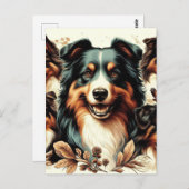 可愛いオーストラリア絵を描羊飼い ポストカード (正面/裏面)