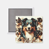 可愛いオーストラリア絵を描羊飼い マグネット (正面/裏面)