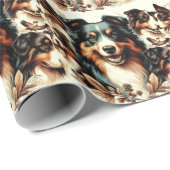 可愛いオーストラリア絵を描羊飼い ラッピングペーパー (ロールコーナー)