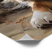 可愛いオーストラリア羊飼いドッグアートプリントポスター ポスター (角)