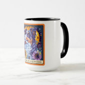 可愛いオーストラリア羊飼い犬タロットカード マグカップ (正面右)