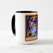 可愛いオーストラリア羊飼い犬タロットカード マグカップ (正面左)