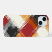 可愛いオータム・チェック柄 iPhone 15ケース (裏面横)